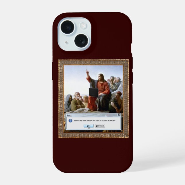 Lustiger Cyber-Predigt iPhone 15 Hülle (Rückseite)