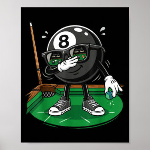 Lustiger Dabbing-8-Ball-Poolspieler Billardteam Poster