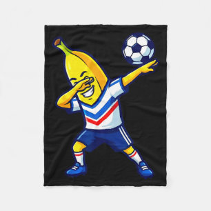 Lustiger Dabbing-Banane-Fußballspieler-Fußballspor Fleecedecke