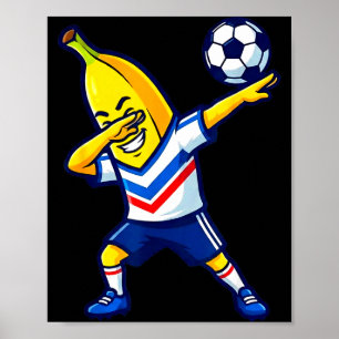 Lustiger Dabbing-Banane-Fußballspieler-Fußballspor Poster