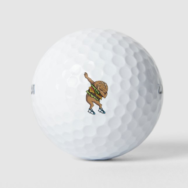 lustiger Dabbing-Burger Golfball (Vorderseite)