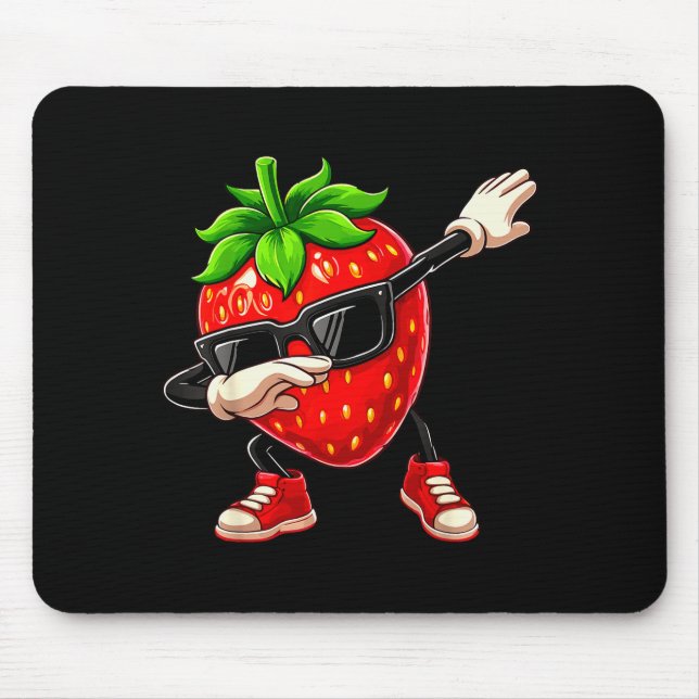 Lustiger Dabbing-Erdbeeren-Sommer-Fruchtliebhaber- Mousepad (Vorne)