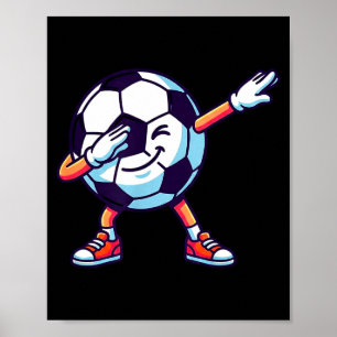 Lustiger Dabbing Fußball Cartoon Srt Geschenk Kind Poster