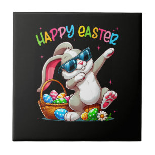 Lustiger Dabbing-Hase Ostern Frohe Ostern Fliese