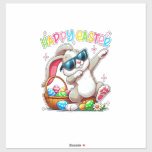 Lustiger Dabbing-Hase Ostern Frohe Ostern für Jung Aufkleber