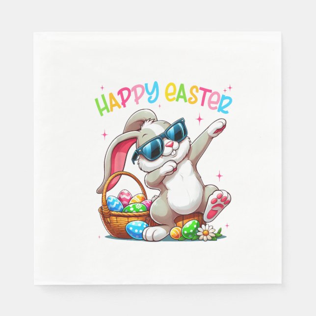 Lustiger Dabbing-Hase Ostern Frohe Ostern für Jung Serviette (Vorderseite)