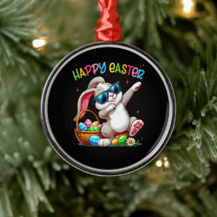 Lustiger Dabbing-Hase Ostern Frohe Ostern Ornament Aus Metall