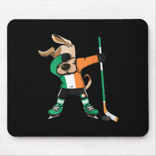 Lustiger Dabbing-Hund Irland Eishockey-Fans Jersey Mousepad
