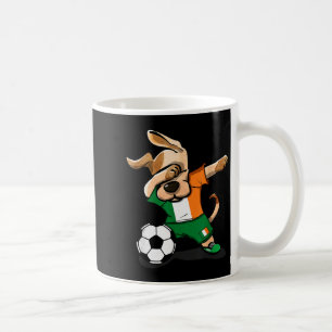 Lustiger Dabbing-Hund Irland-Fußballtrikot Lustige Kaffeetasse