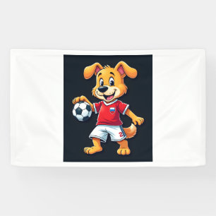 Lustiger Dabbing-Hund Russland-Fußballtrikot Russi Banner
