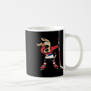 Lustiger Dabbing-Hund Serbien Eishockeyfans Jersey Kaffeetasse