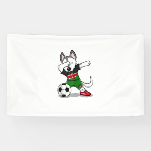 Lustiger Dabbing Husky Hund Kenia Fußball - Kenian Banner