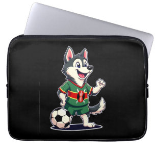 Lustiger Dabbing Husky Hund Kenia Fußball - Kenian Laptopschutzhülle