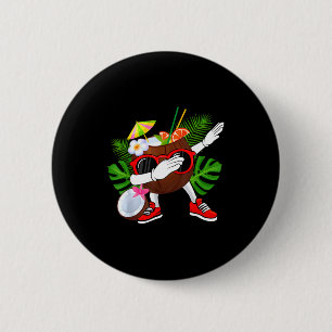 Lustiger Dabbing-Kokos-Tropenfruchtliebhaber Somme Button