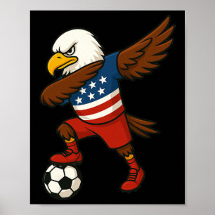 Lustiger Dabbing Ld Adler Usa Fußball - Usa Flagge Poster