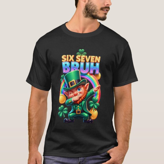 Lustiger Dabbing Leprechaun Irischer St. Patrick M T-Shirt (Vorderseite)