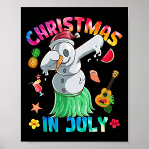 Lustiger Dabbing-Schneemann-Weihnachten-im-Juli-Ti Poster