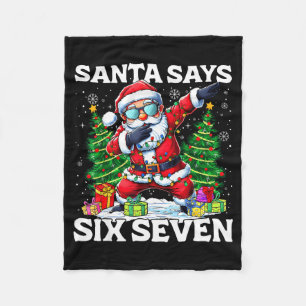 Lustiger Dabbing Weihnachtsmann sagt sechs sieben  Fleecedecke