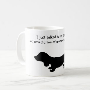 Lustiger Dachshund Auto-Versicherung Humor Kaffeet Kaffeetasse