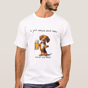 Lustiger Dachshund-Bier T-Shirt