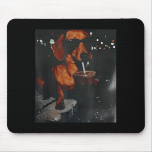 Lustiger Dachshund, der Kaffee trinkt, Liebhaberhu Mousepad