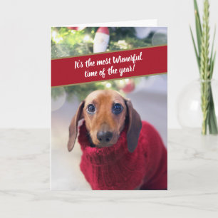 Lustiger Dachshund Die wienerlichste Zeit des Jahr Feiertagskarte