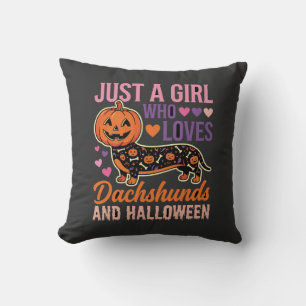 Lustiger Dachshund Halloween Kürbis Hunde Liebhabe Kissen