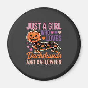 Lustiger Dachshund Halloween Kürbis Hunde Liebhabe Magnet