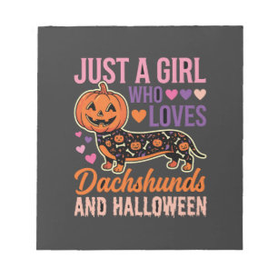 Lustiger Dachshund Halloween Kürbis Hunde Liebhabe Notizblock