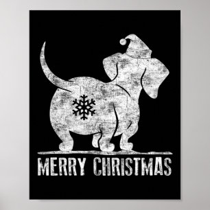 Lustiger Dachshund hässlicher Weihnachten Wiener H Poster