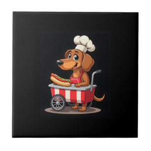 Lustiger Dachshund Hund Hotdog Sandwich Weenie Wur Fliese