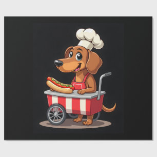 Lustiger Dachshund Hund Hotdog Sandwich Weenie Wur Geschenkpapier