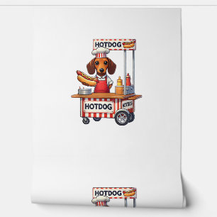 Lustiger Dachshund-Hund Hotdog-Sandwich Weenie-Wur Tapete