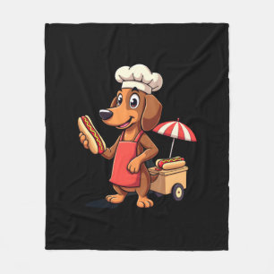 Lustiger Dachshund-Hund Weenie Wurst Hotdog Sandwi Fleecedecke