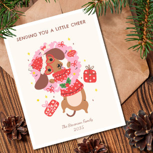 Lustiger Dachshund-Hund-Weihnachten  Feiertagskarte