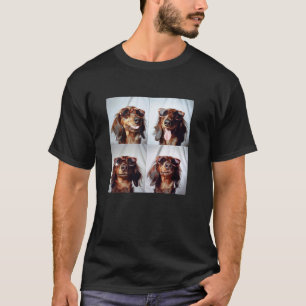 Lustiger Dachshund im Stil der Vintage-Fotomaschin T-Shirt