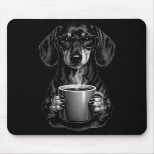 Lustiger Dachshund-Kaffeeliebhaber intelligenter W Mousepad