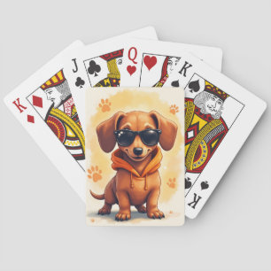 Lustiger Dachshund Kawaii Hund Spielkarten
