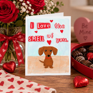 Lustiger Dachshund-Liebe Valentinstag Süßer Hund Feiertagskarte