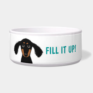 Lustiger Dachshund mit individuellem Text Napf