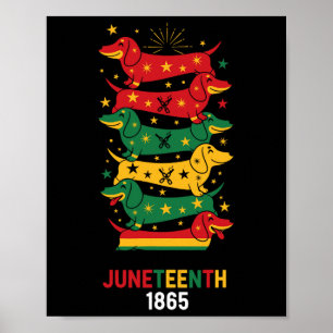 Lustiger Dachshund Panafrikanische Flagge Juneteen Poster