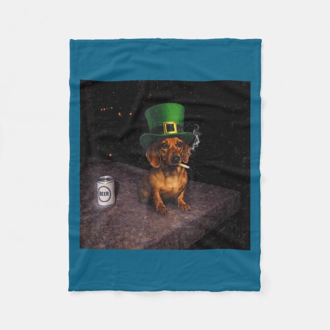 Lustiger Dachshund-Raucher-Meme-Gen-Grafik Fleecedecke (Vorderseite)