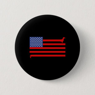 Lustiger Dachshund USA-Flagge 4. Juli Patriotische Button