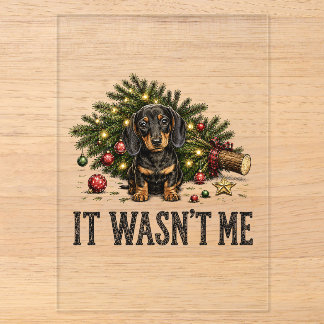 Lustiger Dachshund Weihnachten Es war nicht ich Acryleinladungen