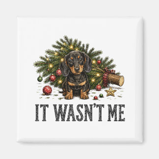 Lustiger Dachshund Weihnachten Es war nicht ich Magnet