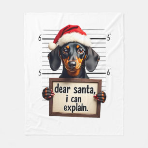 Lustiger Dachshund Weihnachten Lieber Santa Ich Ka Fleecedecke