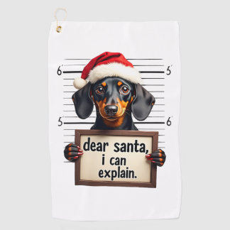 Lustiger Dachshund Weihnachten Lieber Santa Ich Ka Golfhandtuch