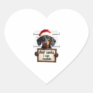 Lustiger Dachshund Weihnachten Lieber Santa Ich Ka Herz-Aufkleber