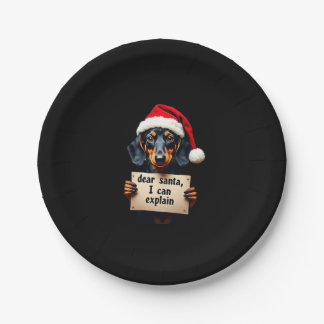 Lustiger Dachshund Weihnachten Lieber Santa Ich Ka Pappteller