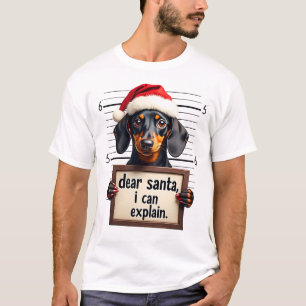 Lustiger Dachshund Weihnachten Lieber Santa Ich Ka T-Shirt